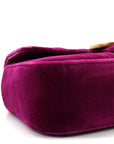 Velvet Matelasse Mini GG Marmont Shoulder Bag Fuchsia Violet Cyclamen
