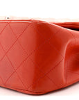 Lambskin Quilted Jumbo Double Flap Red