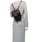 Triomphe Canvas Calfskin Bonnie Backpack Tan
