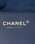Washed Denim Quilted Mini CHNL 25 Handbag Blue