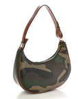Canvas Calfskin Camouflage Ava Logo Triomphe Shoulder Bag Khaki