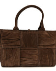 Suede Foulard Intrecciato Small Arco Tote Brownie
