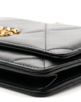 Lambskin Quilted CHNL 19 Wallet On Chain WOC Black