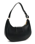 Smooth Calfskin Medium Strap Ava Triomphe Shoulder Bag Black