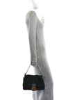 Suede Mama Baguette Black