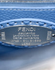 Cuoio Romano Selleria Macro Stitchings Mini Peekaboo Iconic Satchel Argento Blue