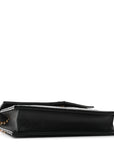 Grain De Poudre Matelasse Chevron Monogram Envelope Chain Wallet Black