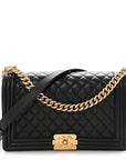 Lambskin Quilted New Medium Boy Flap Black