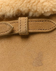 Suede Shearling Triomphe Medium Cabas Anais Natural