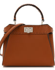 Cuoio Romano Snakeskin Selleria Mini Peekaboo Iconic Satchel Cappuccino