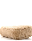 Shearling Suede Mini Le 5 A 7 Vertical Hobo Natural Beige Dark Cigar