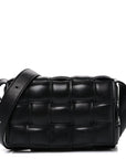 Nappa Maxi Intreccio Small Padded Cassette Crossbody Bag Black