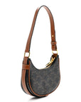 Canvas Calfskin Mini Ava Triomphe Shoulder Bag Tan