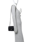 Lambskin Quilted Mini Rectangular Flap Black