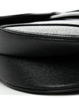 Grained Calfskin Saddle Bag With Strap Black