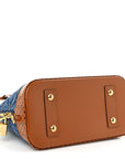 Denim Calfskin Reverse Monogram Malletage Alma BB Blue