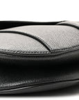 Grained Calfskin Saddle Bag With Strap Black