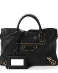 Chevre Gold Metallic Edge Hardware City Black