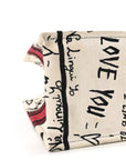 Canvas Embroidered Medium D1ORamour Graffiti Book Tote Latte Multicolor