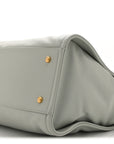 Calfskin Embossed Small Deauville Tote Light Blue