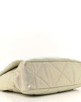 Iridescent Calfskin Quilted Large CHNL 19 Flap White