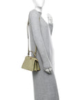 Crystal Vitello Laminato FF Petite Peekaboo I SEE U Satchel Crystal Platinum Light Gold