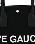 Linen Calfskin Rive Gauche Tote Black