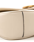 Calfskin Matelasse Mini GG Marmont Shoulder Bag White