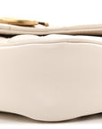 Calfskin Matelasse Super Mini GG Marmont Shoulder Bag White