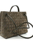 Suede Intrecciato Small Andiamo Shoulder Bag Cypress