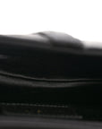 Satin Crystal Mini Saddle Bag Black