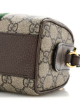 GG Supreme Monogram Textured Dollar Calfskin Web Super Mini Ophidia Top Handle Bowler Bag Beige Ebony New Acero