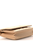 Caviar Quilted Wallet on Chain WOC Beige