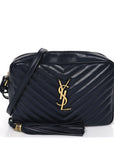 Calfskin Matelasse Monogram Lou Camera Bag Deep Marine