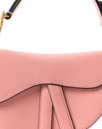 Grained Calfskin Mini Saddle Bag Pink