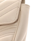 Calfskin Matelasse Small GG Marmont Shoulder Bag White