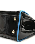 Patent Mini Plexi Handle Peekaboo Iconic Satchel Black Blue