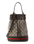 GG Supreme Monogram Web Small Ophidia Bucket Bag Brown