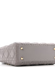 Lambskin Cannage Small Lady D1OR Grey