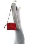 Calfskin Matelasse Medium GG Marmont Chain Shoulder Bag Hibiscus Red