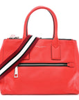 Pebbled Calfskin Gotham Bauletto Satchel Red
