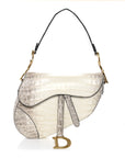 Niloticus Crocodile Himalaya Saddle Bag Latte
