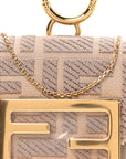 Canvas Vitello King FF Embroidered Nano Maxi Buckle Baguette Charm Nuvola