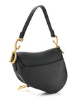 Grained Calfskin Saddle Bag Black