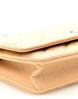Caviar Quilted Wallet on Chain WOC Beige