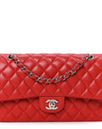 Caviar Quilted Medium Double Flap Red