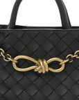 Nappa Intrecciato Small Andiamo With Chain Shoulder Bag Black