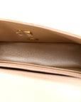 Metallic Goatskin Quilted Mini Rectangular Flap Gold