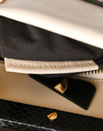 Vitello Seta Snakeskin Monster Eyes Medium Peekaboo Iconic Satchel Amido Sand Black