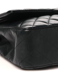 Lambskin Quilted Medium Double Flap Black